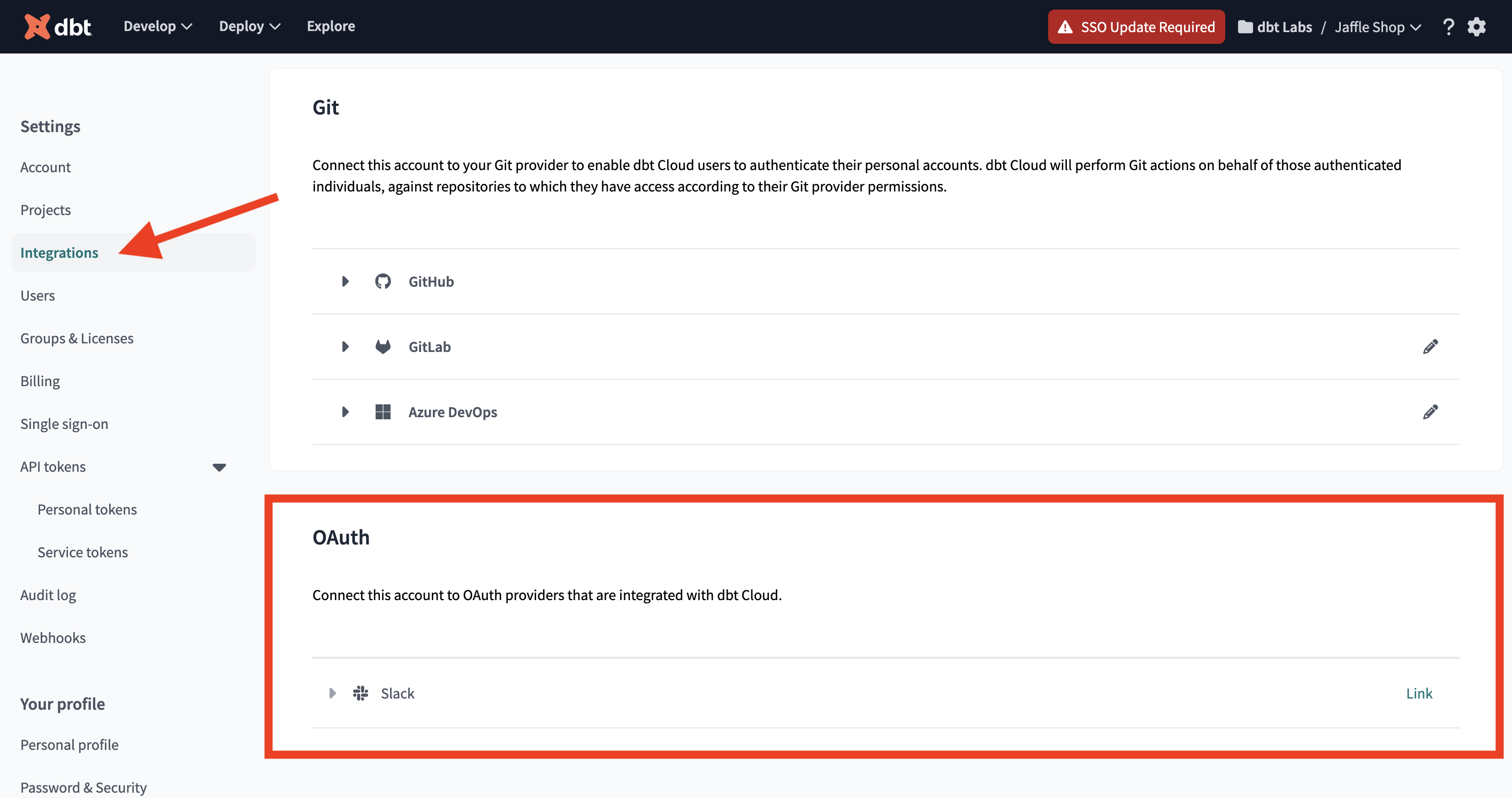 Link for the Slack app Link for the Slack app